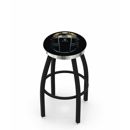 Guinness Helmet 25 Swivel Counter Stool with a Black Wrinkle and Chrome Finish, L8B2C Notre Dame -  HOLLAND BAR STOOL, L8B2C25ND-Guin-Hlm